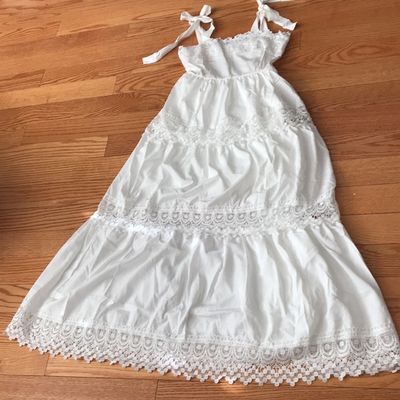 Beautiful white summer long dress - Picture 6 of 12